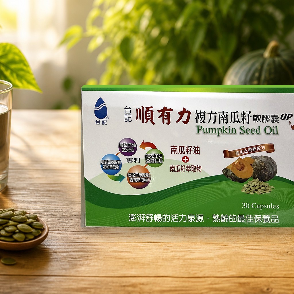 台記順有力複方南瓜籽軟膠囊UP【黃金比例新配方・特添加綜合乳酸菌】
