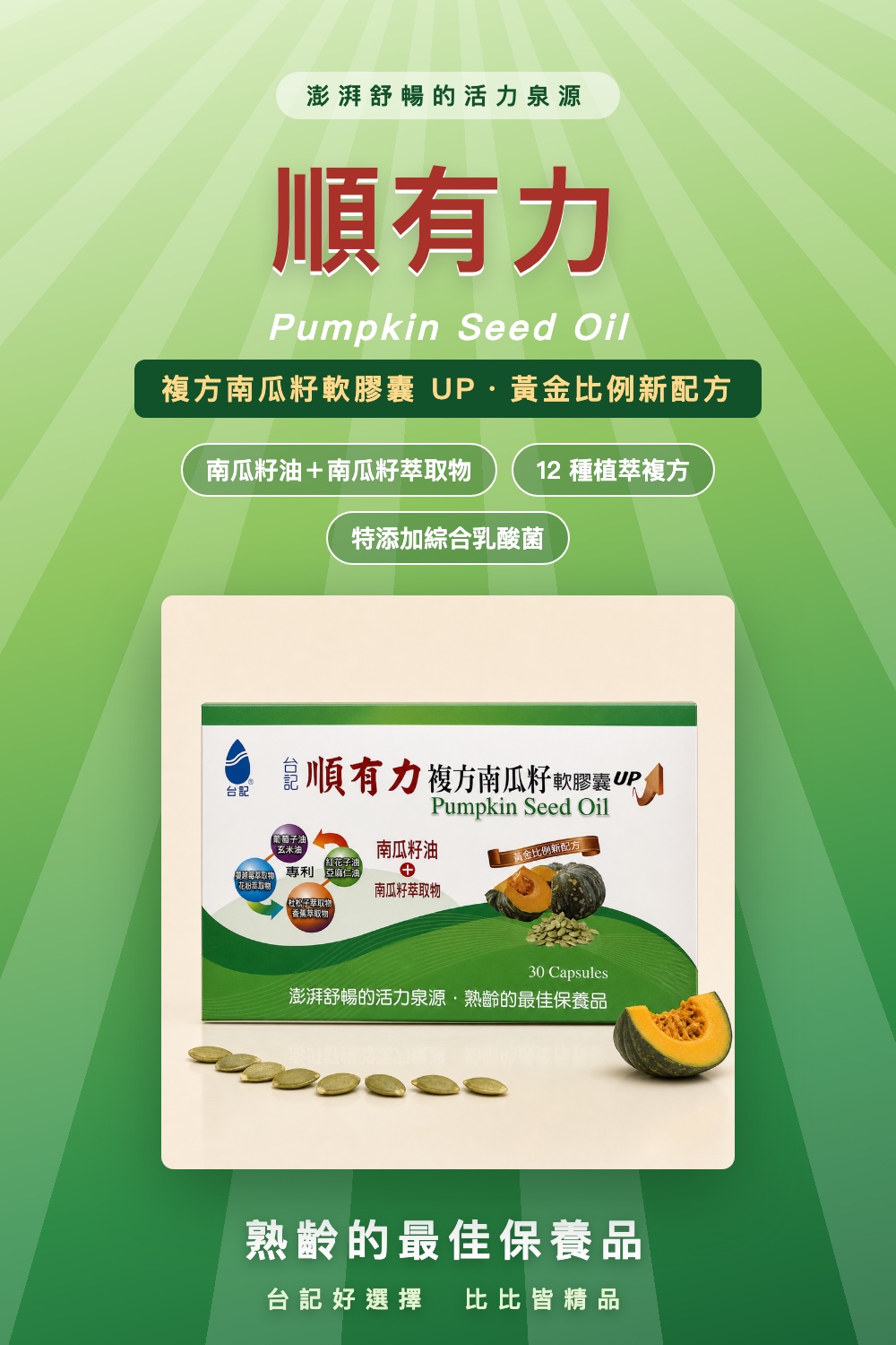 順有力複方南瓜籽軟膠囊UP
