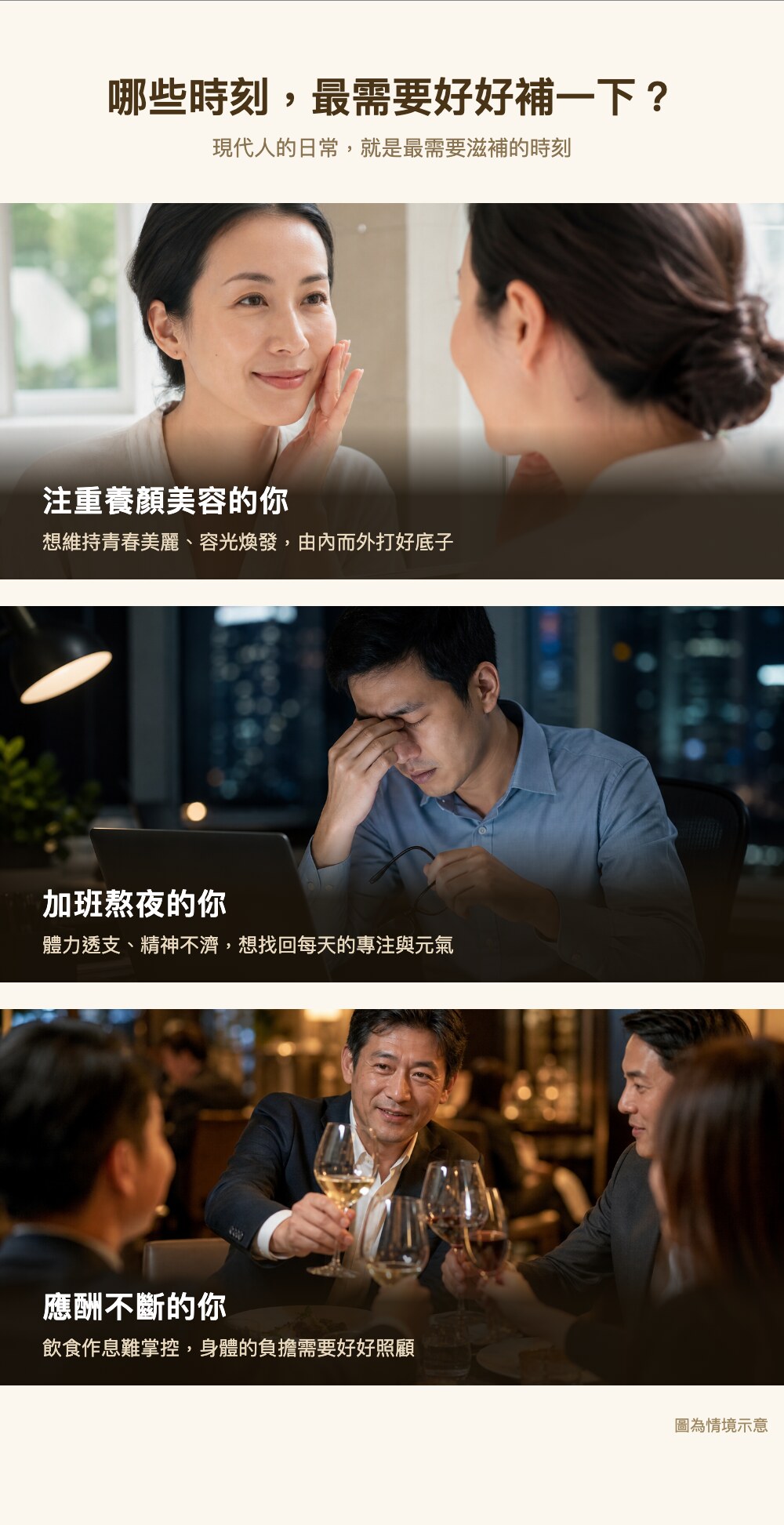 適用情境：養顏美容、加班熬夜、應酬